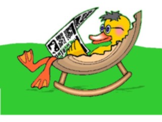 Sticker Custom Preview Image #019701 Animals Cartoons Duck Reading2