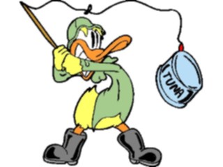 Sticker Custom Preview Image #019702 Animals Cartoons Duck Reelingin Tuna