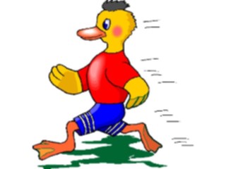 Sticker Custom Preview Image #019704 Animals Cartoons Duck Running