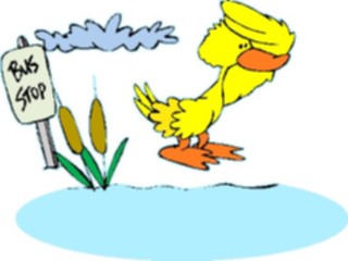 Sticker Custom Preview Image #019716 Animals Cartoons Duck Waitingfor Bus