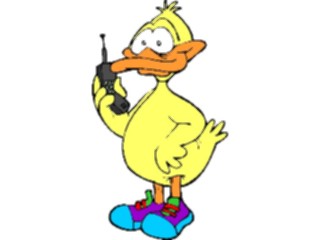 Sticker Custom Preview Image #019721 Animals Cartoons Duckwith Cellular Phone
