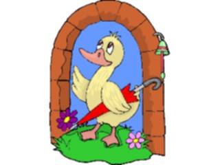 Sticker Custom Preview Image #019725 Animals Cartoons Duckwith Umbrella