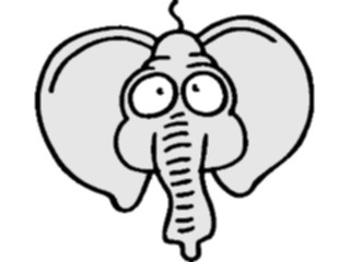 Sticker Custom Preview Image #019814 Animals Cartoons Elephant Head