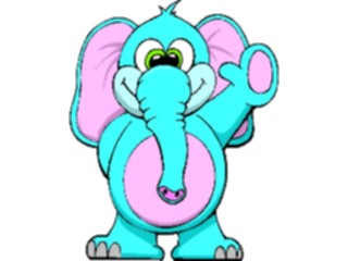 Sticker Custom Preview Image #019838 Animals Cartoons Elephant Waving