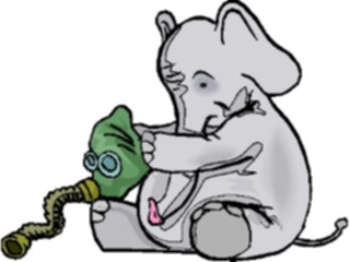 Sticker Custom Preview Image #019842 Animals Cartoons Elephantwith Gas Mask