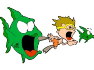 Sticker Custom Preview Image #019964 Animals Cartoons Fish Chasing Swimmer