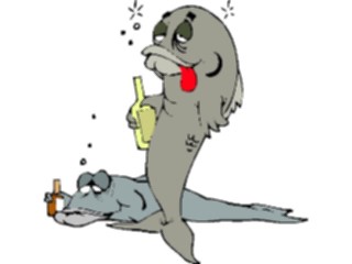 Sticker Custom Preview Image #019973 Animals Cartoons Fish Drunk