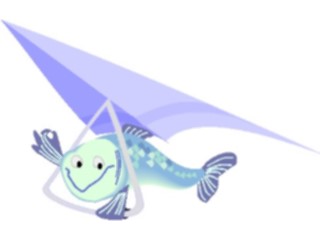 Sticker Custom Preview Image #019985 Animals Cartoons Fish Hang Gliding