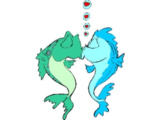 Sticker Custom Preview Image #020011 Animals Cartoons Fish Kissing1