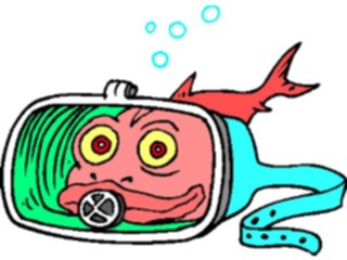 Sticker Custom Preview Image #020049 Animals Cartoons Fishwith Mask