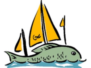 Sticker Custom Preview Image #020054 Animals Cartoons Fishy Boat