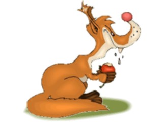 Sticker Custom Preview Image #020122 Animals Cartoons Fox Eating Apple