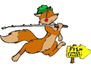Sticker Custom Preview Image #020124 Animals Cartoons Fox Fishing