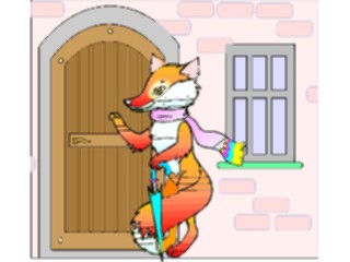 Sticker Custom Preview Image #020126 Animals Cartoons Fox Knockingat Door