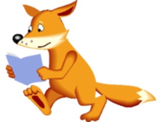 Sticker Custom Preview Image #020129 Animals Cartoons Fox Reading