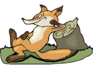 Sticker Custom Preview Image #020130 Animals Cartoons Fox Resting1