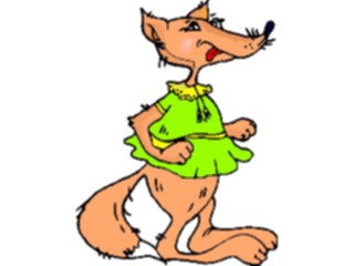 Sticker Custom Preview Image #020140 Animals Cartoons Fox Wearing Dress1