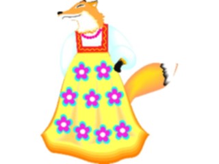 Sticker Custom Preview Image #020142 Animals Cartoons Fox Wearing Dress3