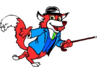 Sticker Custom Preview Image #020143 Animals Cartoons Foxwith Cane