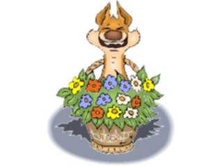 Sticker Custom Preview Image #020145 Animals Cartoons Foxwith Flowers2