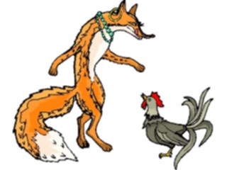 Sticker Custom Preview Image #020146 Animals Cartoons Foxwith Rooster