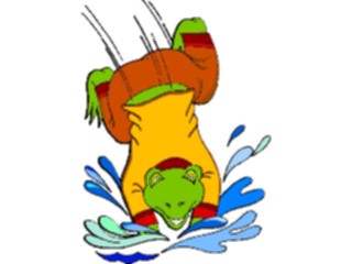 Sticker Custom Preview Image #020186 Animals Cartoons Frog Diving