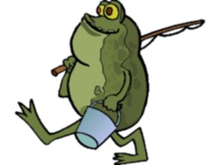 Sticker Custom Preview Image #020188 Animals Cartoons Frog Going Fishing