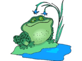 Sticker Custom Preview Image #020205 Animals Cartoons Frog Smelling Flowers