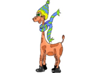 Sticker Custom Preview Image #020250 Animals Cartoons Giraffe Bundled Up