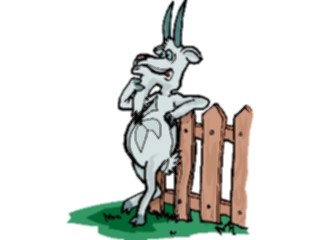Sticker Custom Preview Image #020270 Animals Cartoons Goatby Fence