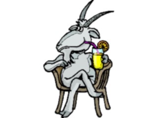 Sticker Custom Preview Image #020273 Animals Cartoons Goat Drinking Lemonade