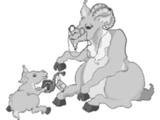 Sticker Custom Preview Image #020276 Animals Cartoons Goat Father