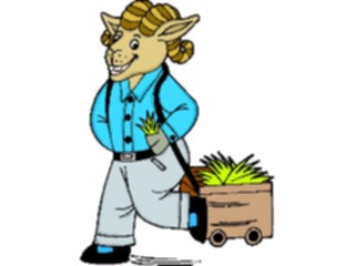 Sticker Custom Preview Image #020277 Animals Cartoons Goat Hay