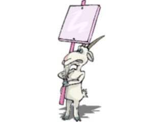 Sticker Custom Preview Image #020282 Animals Cartoons Goat Protesting