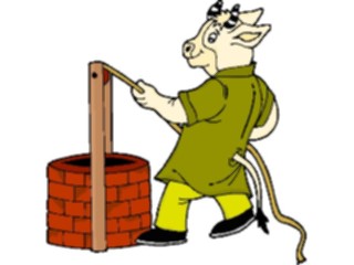 Sticker Custom Preview Image #020285 Animals Cartoons Goat Well