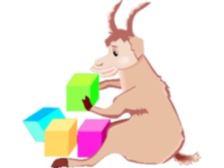 Sticker Custom Preview Image #020286 Animals Cartoons Goatwith Blocks
