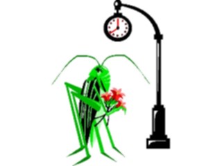 Sticker Custom Preview Image #020340 Animals Cartoons Grasshopperwith Flowers