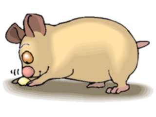 Sticker Custom Preview Image #020360 Animals Cartoons Hamster Sniffing Food
