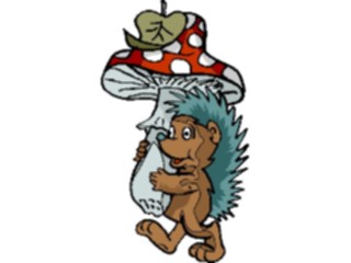 Sticker Custom Preview Image #020369 Animals Cartoons Hedgehog Carrying Mushroom