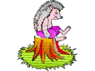 Sticker Custom Preview Image #020373 Animals Cartoons Hedgehogon Stump