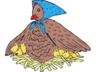 Sticker Custom Preview Image #020390 Animals Cartoons Henwith Chicks