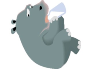 Sticker Custom Preview Image #020405 Animals Cartoons Hippo Baby
