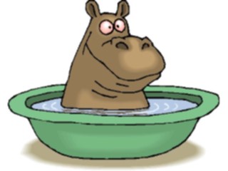 Sticker Custom Preview Image #020408 Animals Cartoons Hippo Bathing2