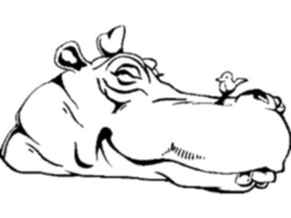 Sticker Custom Preview Image #020410 Animals Cartoons Hippo Bird