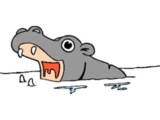 Sticker Custom Preview Image #020418 Animals Cartoons Hippoin Water2