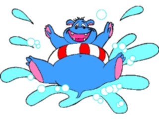 Sticker Custom Preview Image #020419 Animals Cartoons Hippo Jumpingin Water