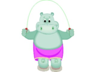 Sticker Custom Preview Image #020420 Animals Cartoons Hippo Jumping Rope