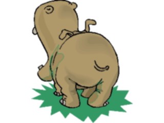 Sticker Custom Preview Image #020421 Animals Cartoons Hippo Rear