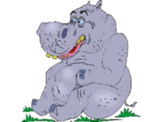 Sticker Custom Preview Image #020422 Animals Cartoons Hippo Sitting