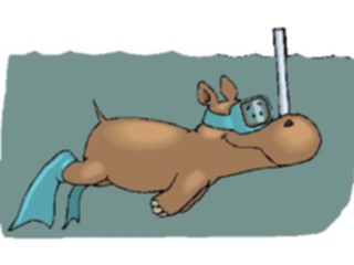 Sticker Custom Preview Image #020423 Animals Cartoons Hippo Snorkeling